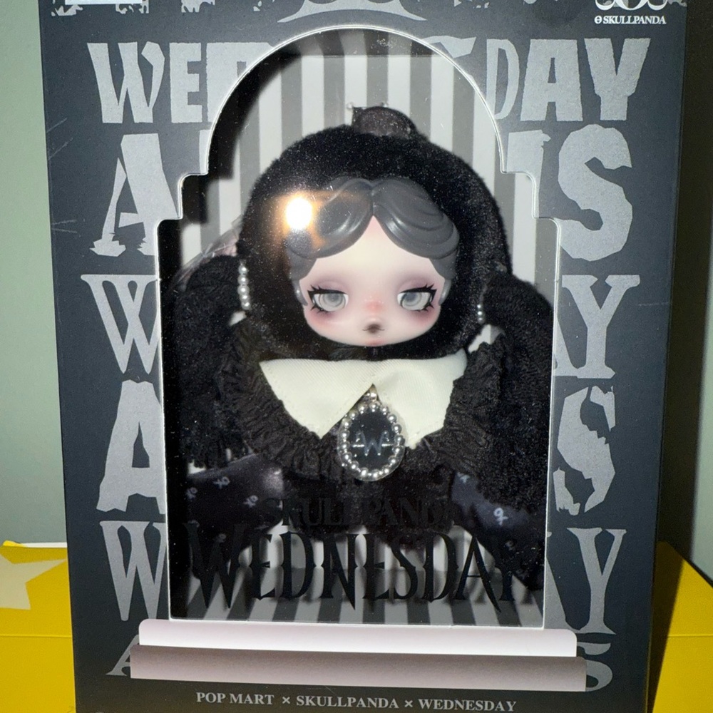 Pop Mart Skullpanda Wednesday Doll - Black and White